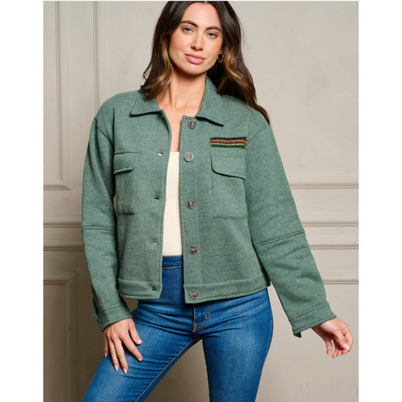 Mystree Button-Up Jacket w/Pockets (Medium) - Picture 1 of 5